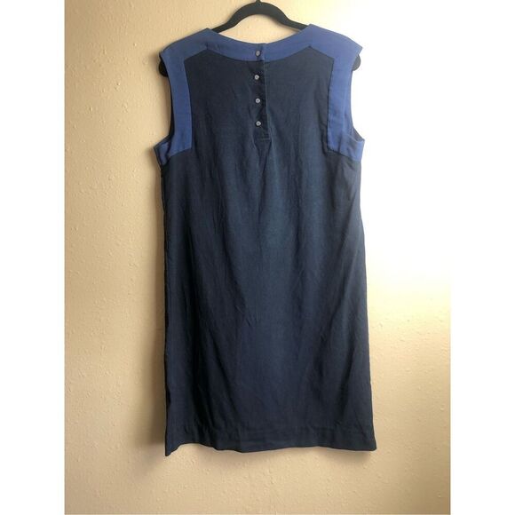 Lacoste black and blue silk sleeveless dress Size 42 - Picture 4 of 11